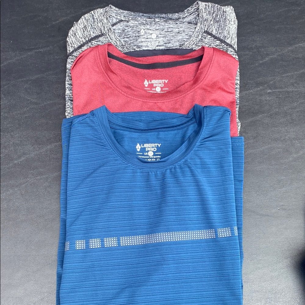 Men’s Med. LIBERTY PRO.  Bundle Blue, Red, and Gray Shirts